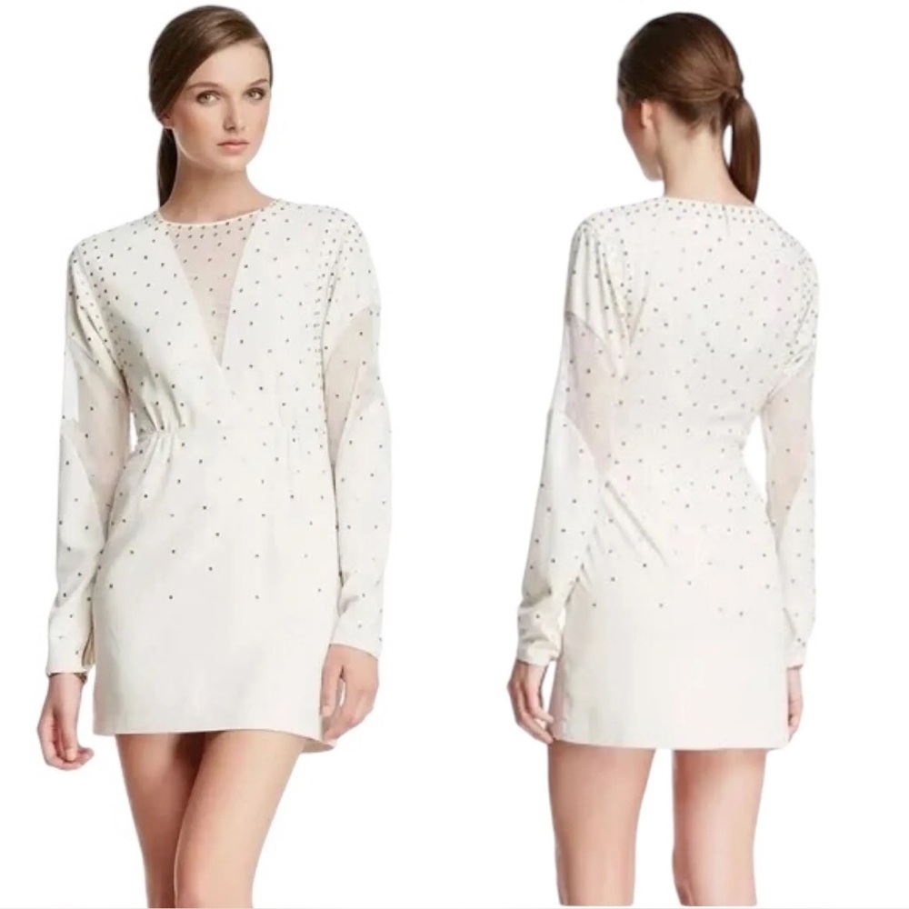 088 NWOT BCBG Maxazria "Lake" rhinestones appliqué Dress $428msrp small